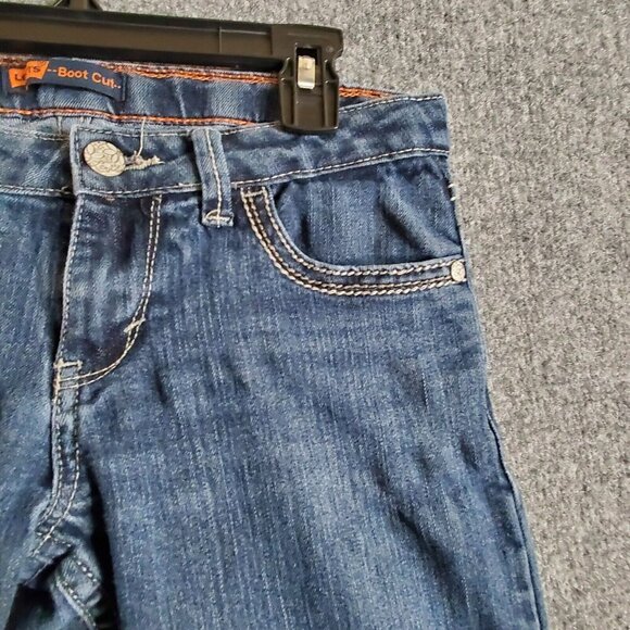 Levis Boot Cut Stretch Jeans Girls Juniors Sz 16 Blue Denim Flap Pockets 28x27 - Picture 4 of 14